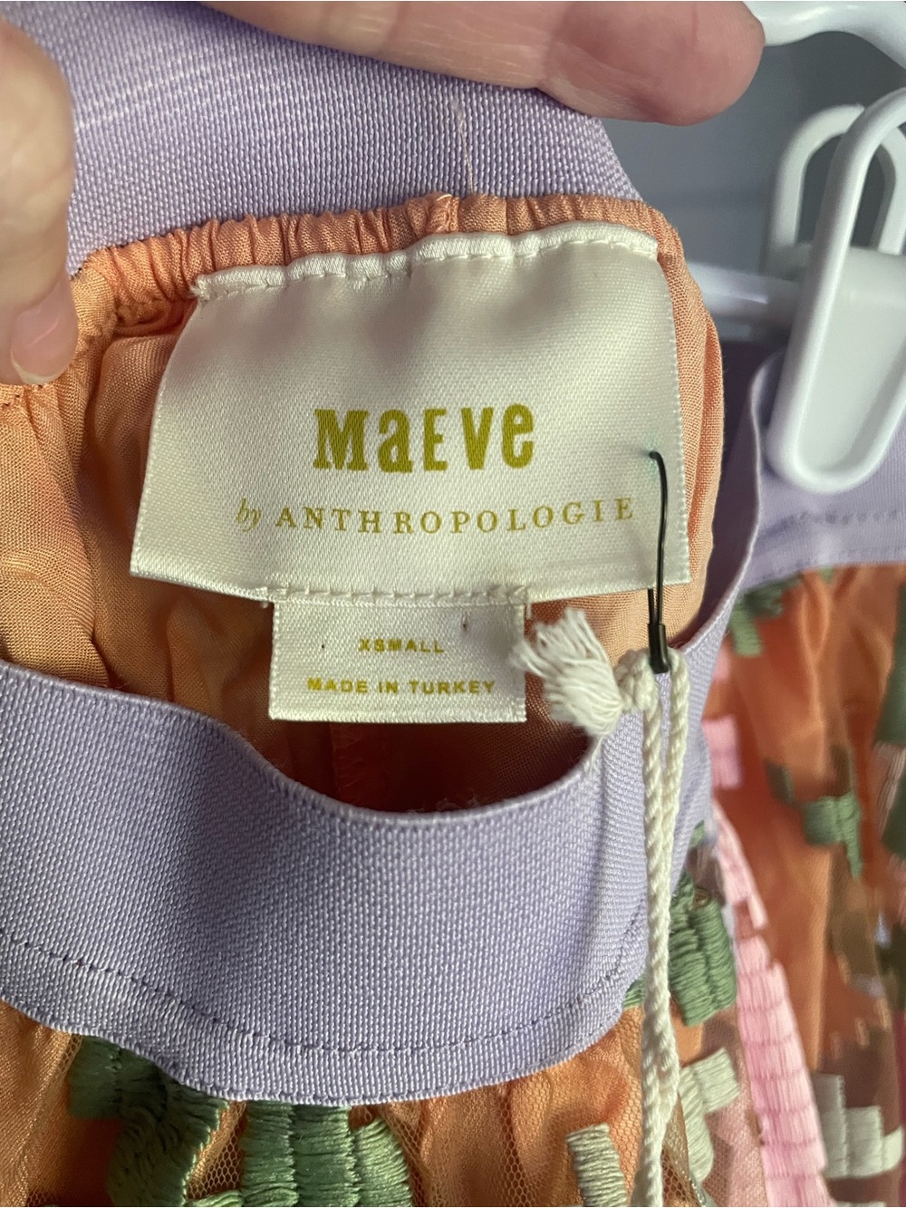 Maeve Orange Floral A-Line Skirt with Pastel Embroidery - Picture 4 of 8